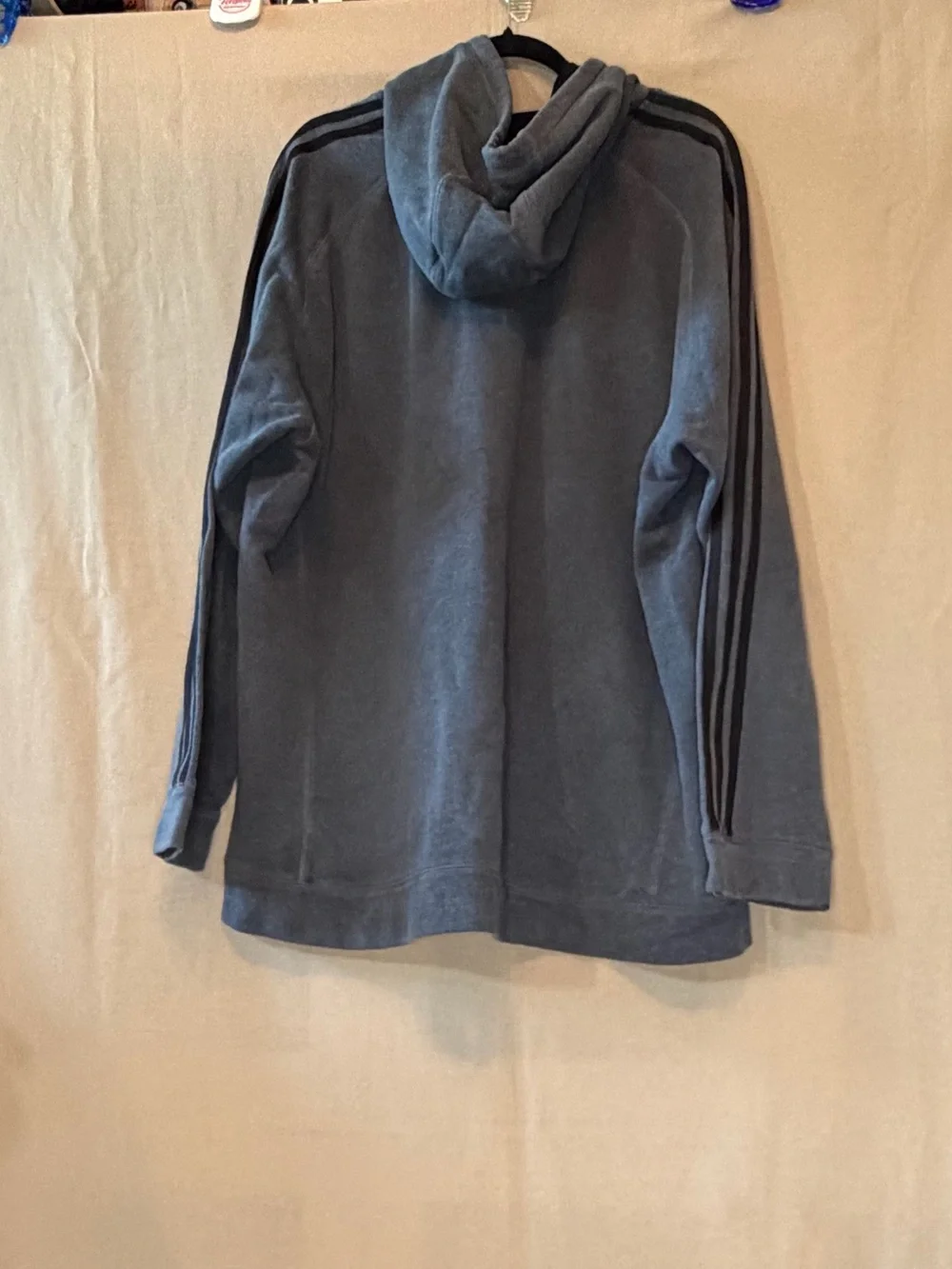 adidas Charcoal Gray Pullover Hoodie with Black Logo